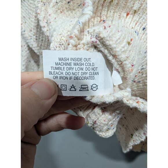 Vintage Lee Sport Womens Cream Speckled Wisconsin Badgers Crew Neck Sweater Sz L - Picture 12 of 16